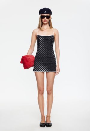 VOYAGE MINI DRESS – NOIR POLKA