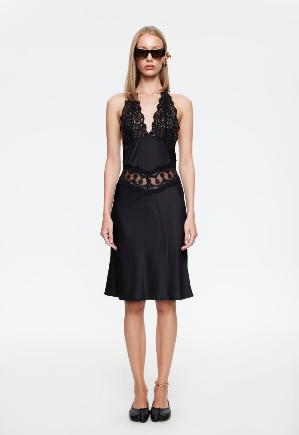 SOLANA MIDI DRESS - ONYX