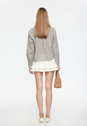 DOUBLE RUFFLE MINI SKORT – SOFT LEMON