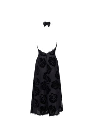 STARS ALIGN MIDI DRESS – BURNT NOIR ROSE