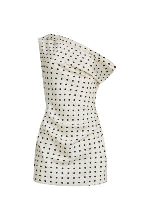 SWEETHEART MINI DRESS – CREAM POLKA