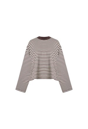 BLOOM LONG SLEEVE – DARK CHOCOLATE STRIPE