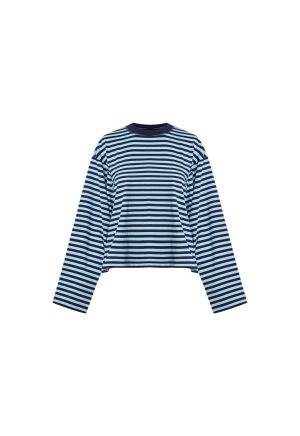 BLOOM LONG SLEEVE – NAVY SEA STRIPE