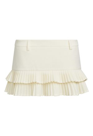 DOUBLE RUFFLE MINI SKORT – SOFT LEMON
