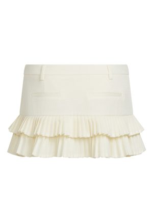DOUBLE RUFFLE MINI SKORT – SOFT LEMON