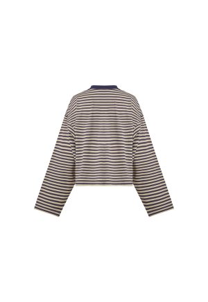 BLOOM LONG SLEEVE – BEIGE STRIPE