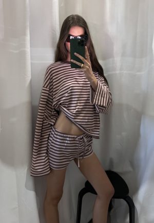 KOURT BLOOMERS – CHOCOLATE BLUSH STRIPE