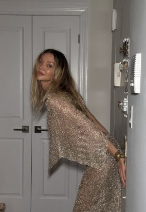 LUMINOUS MIDI SKIRT – TOPAZ