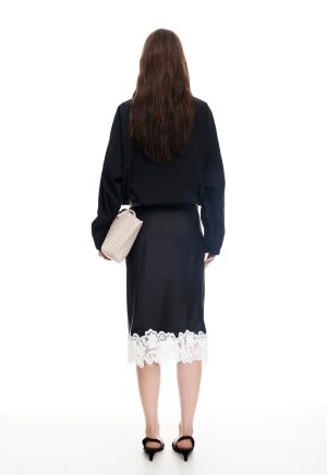 ANCHORED MIDI SKIRT – NOIR