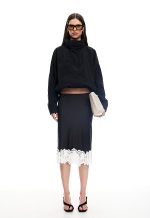 ANCHORED MIDI SKIRT – NOIR