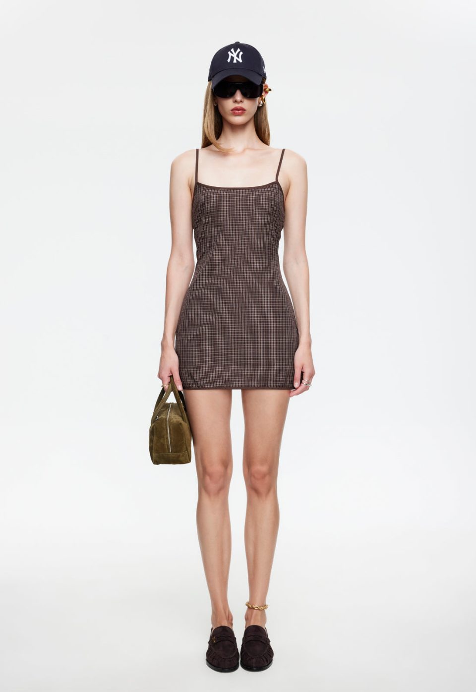 VOYAGE MINI DRESS - CHOCOLATE PLAID