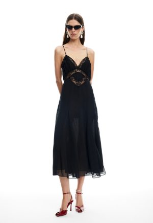 HARMONY MIDI DRESS – OBSIDIAN