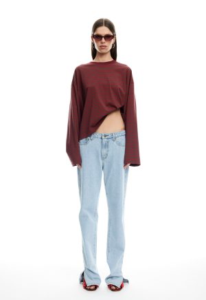 BLOOM LONG SLEEVE – CHOCOLATE WINE STRIPE