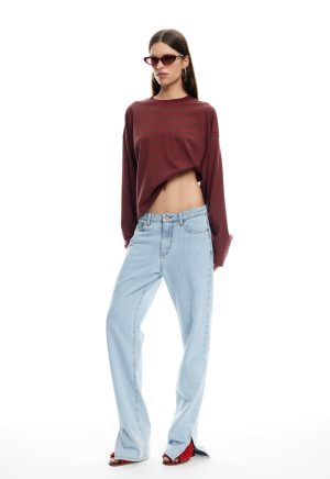 BLOOM LONG SLEEVE – CHOCOLATE WINE STRIPE