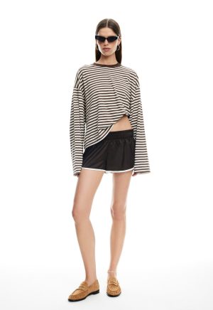 BLOOM LONG SLEEVE – DARK CHOCOLATE STRIPE