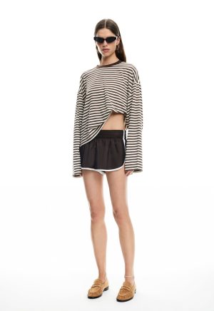 BLOOM LONG SLEEVE – DARK CHOCOLATE STRIPE