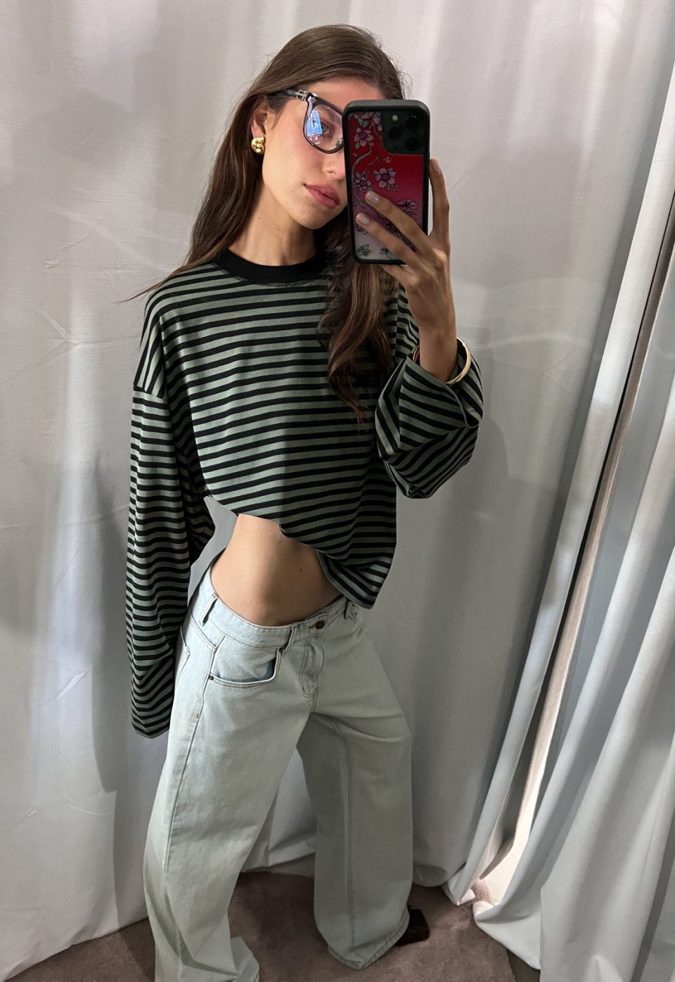 BLOOM LONG SLEEVE - FOREST STRIPE