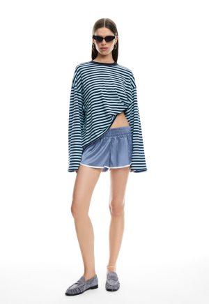BLOOM LONG SLEEVE – NAVY SEA STRIPE