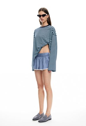 BLOOM LONG SLEEVE – NAVY SEA STRIPE