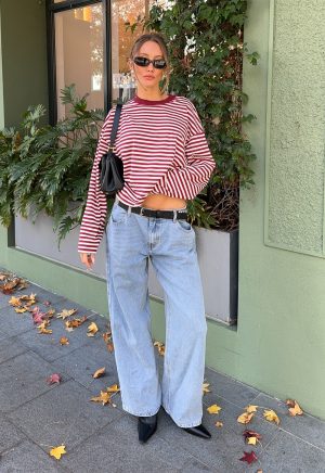 BLOOM LONG SLEEVE – WINE STRIPE