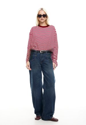 BLOOM LONG SLEEVE – WINE STRIPE