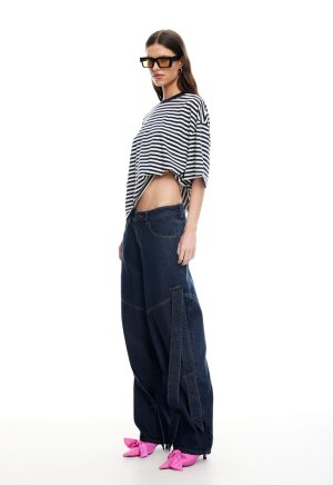 BLOOM SHORT SLEEVE – WHITE NAVY STRIPE