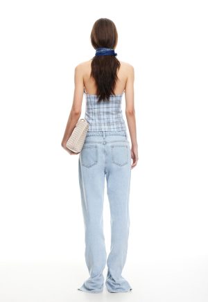 LURE TOP – BABY BLUE PLAID