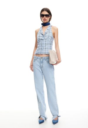LURE TOP – BABY BLUE PLAID