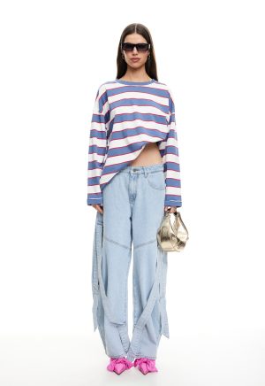 HORIZON LONG SLEEVE – DUSTY BLUE STRIPE