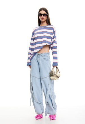 HORIZON LONG SLEEVE – DUSTY BLUE STRIPE