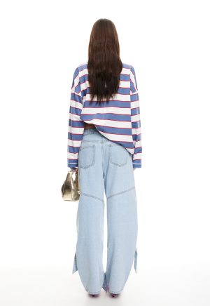 HORIZON LONG SLEEVE – DUSTY BLUE STRIPE