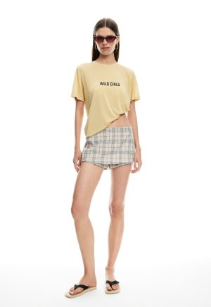 UNCHARTED SKORT – BEIGE PLAID
