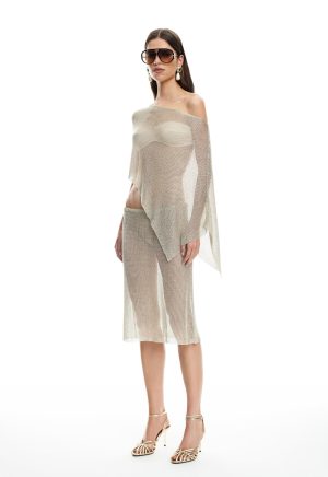 LUMINOUS MIDI SKIRT – TOPAZ