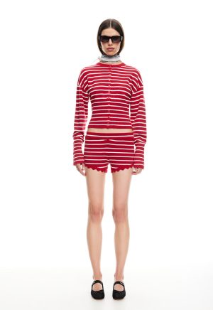 DOLLHOUSE KNIT SHORT – CRIMSON STRIPE