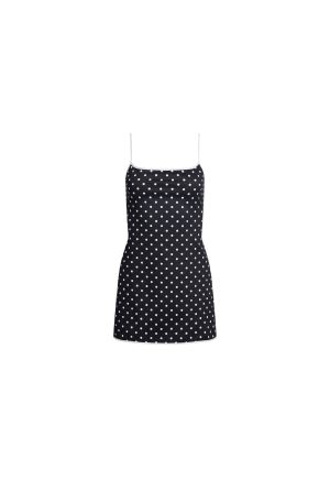 VOYAGE MINI DRESS – NOIR POLKA
