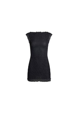 MARINER MINI DRESS – NOIR POLKA