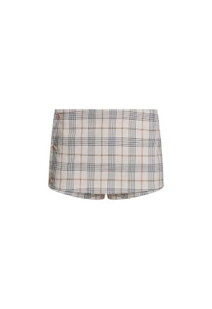 UNCHARTED SKORT – BEIGE PLAID