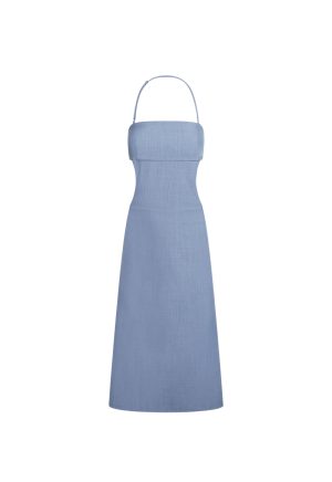 MOONLIT MIDI DRESS – SLATE BLUE