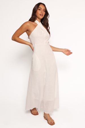 Betsy Halterneck Maxi Dress – White