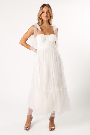 Floret Midi Dress – Off White