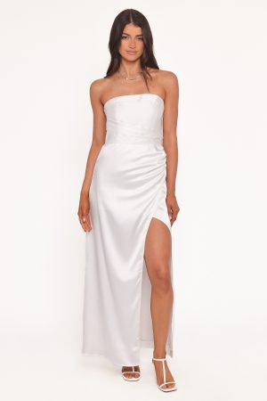 Kara Strapless Maxi Dress – White