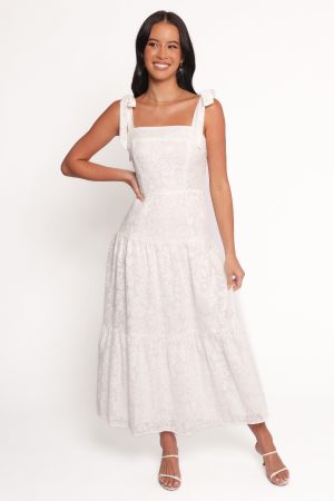 Lavinia Maxi Dress – White Floral