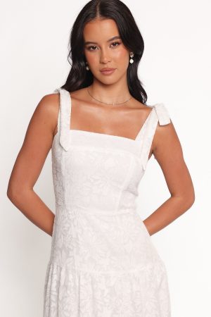 Lavinia Maxi Dress – White Floral