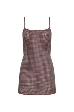 VOYAGE MINI DRESS – CHOCOLATE PLAID